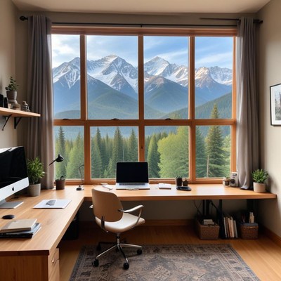 Mountain view home office setup