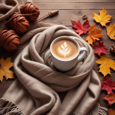 Cozy autumn coffee moment