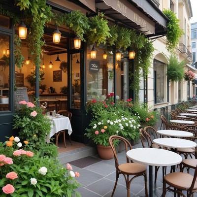 Cozy outdoor dining experience in a city