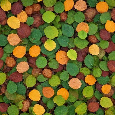 Colorful autumn leaves on ground