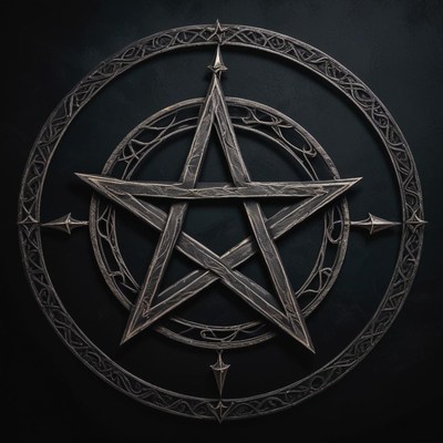 Five-pointed star symbol on dark background