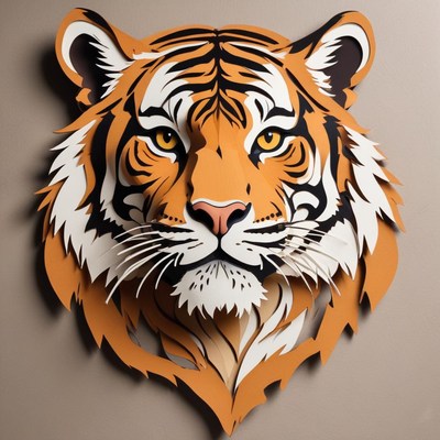 Tiger face wall art design