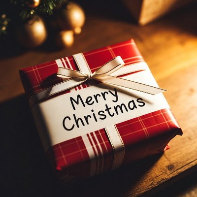 Gift wrapped for christmas celebration