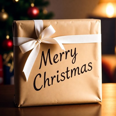 Christmas gift on a table