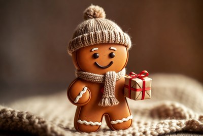 Gingerbread cookie with a hat