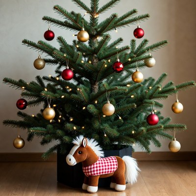 Decorative christmas tree with ornaments
