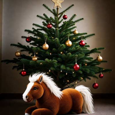 Festive holiday decor with plush toy