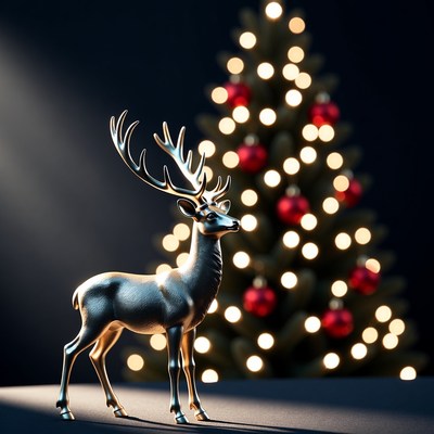 Metal deer decor with christmas lights