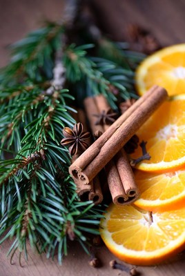 Cinnamon and orange winter decor