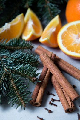Cinnamon and orange holiday scene