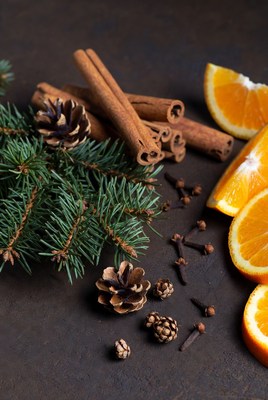 Festive spices and herbs arrangement