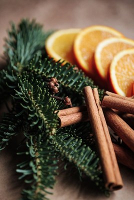 Cinnamon and orange on pine