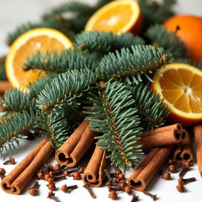 Cinnamon and orange holiday decoration