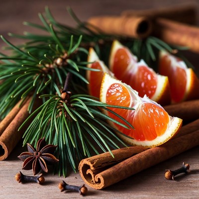 Fresh citrus with aromatic spices