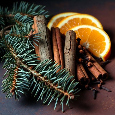 Cinnamon and orange spice arrangement