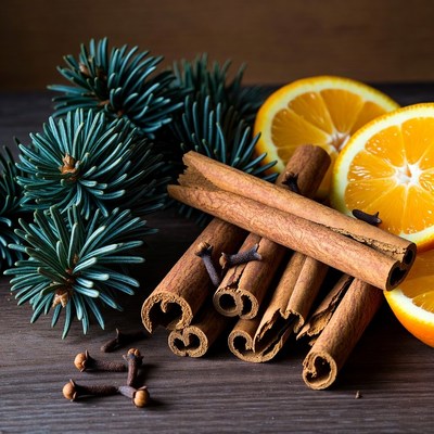 Cinnamon and orange holiday arrangement