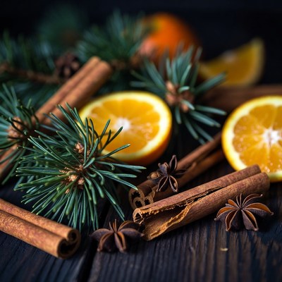 Cinnamon and citrus holiday arrangement