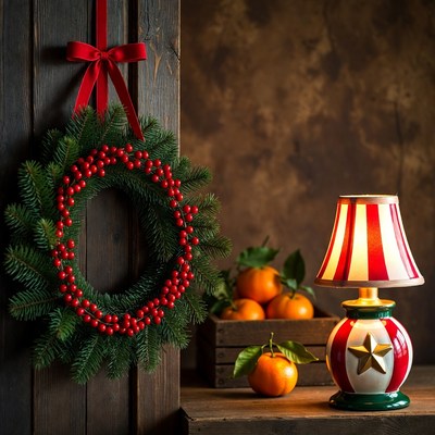 Cozy christmas decor in warm light
