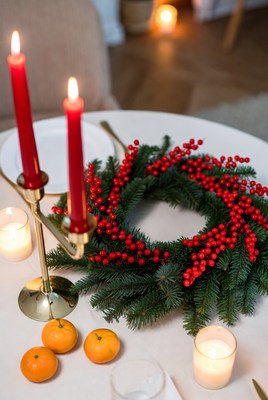 Festive table setting for holiday gathering