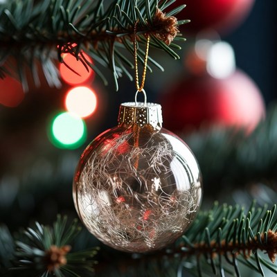 Decorative ornament on christmas tree