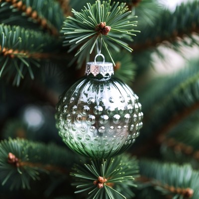 Glass ornament on christmas tree