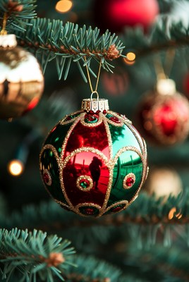 Beautifully decorated christmas ornament