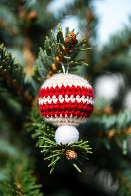 Handmade ornament on christmas tree