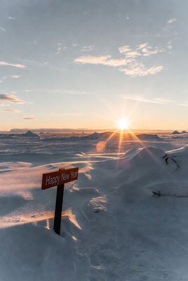 Happy new year in the snow
