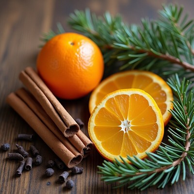 Winter spices and citrus display