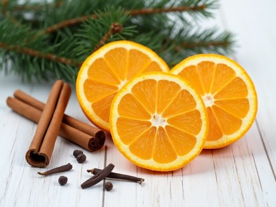 Slices of orange with spices