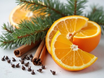 Seasonal citrus with spices and greenery