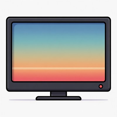 Colorful sunset on a screen