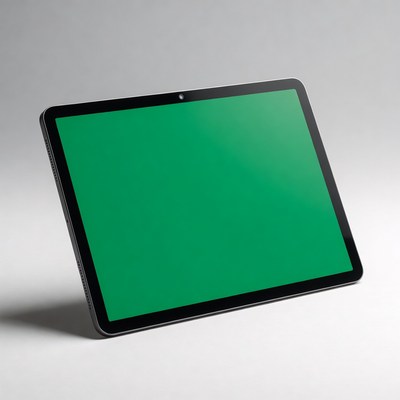 Modern tablet with green screen display