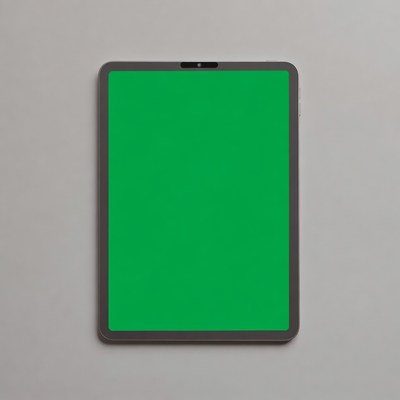 Blank digital tablet with green screen