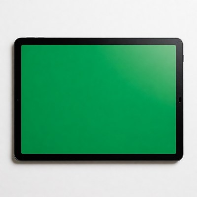 Modern tablet with green screen
