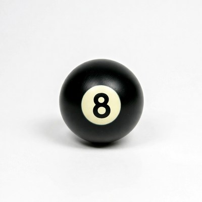 Eight ball on white background