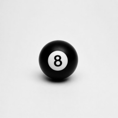 Classic eight ball on display