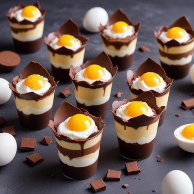 Sweet treats with chocolate and cream