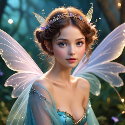 Enchanted fairy in magical forest