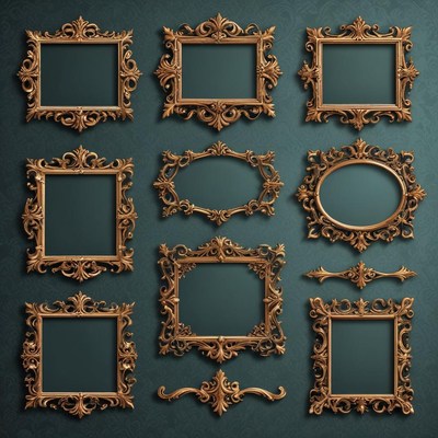 Elegant collection of ornate picture frames