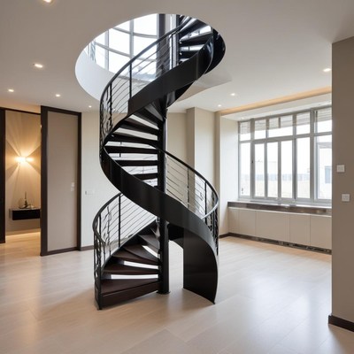 Elegant spiral staircase in modern interior