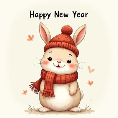 New year bunny celebration
