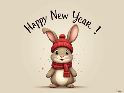 Celebrate new year with cute rabbit