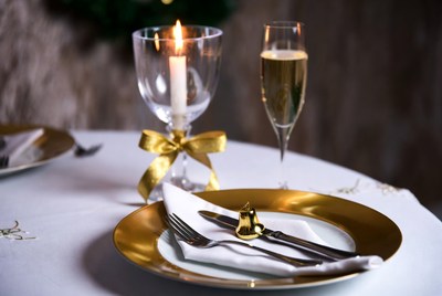 Elegant dinner table setting for celebration