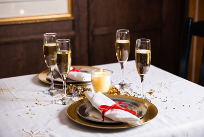 Festive dinner table setup for celebration