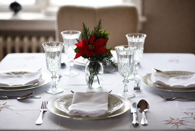 Festive dining table setup for celebration