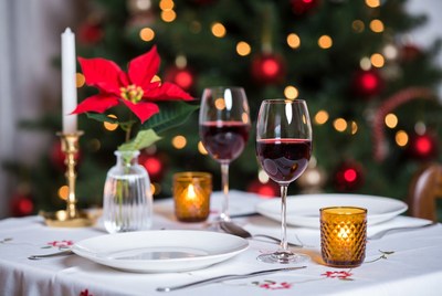 Festive dinner table setting