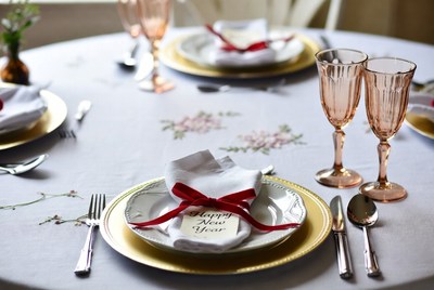 New year dinner table setting