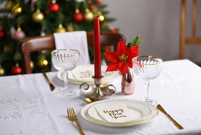 Festive new year table setting