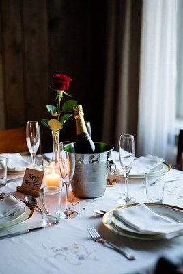 Celebratory new year dinner setup